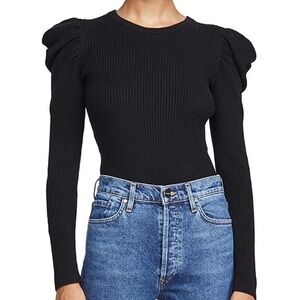 Splendid puff, black, long sleeve black sweater